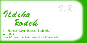 ildiko rodek business card